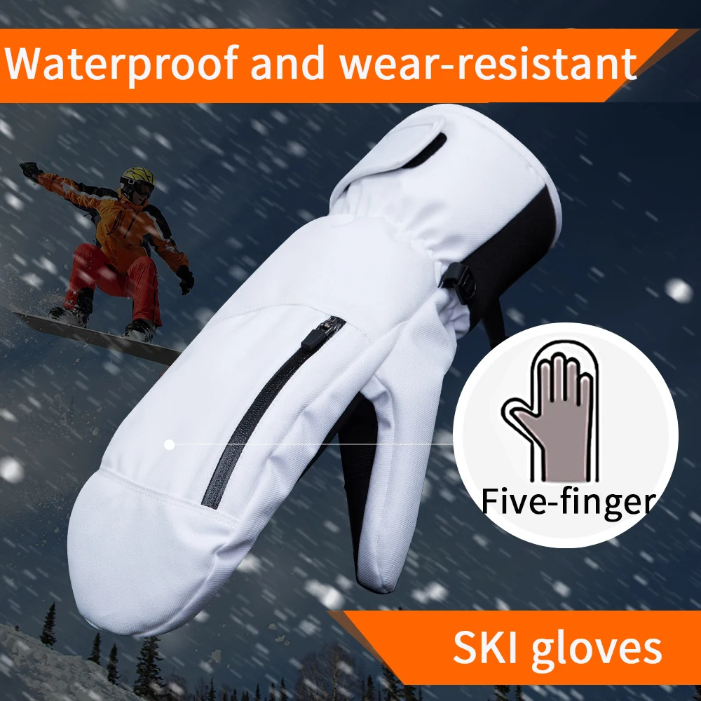 Gants de ski imperméables pour hommes et femmes, mitaines chaudes pour enfants, cyclisme, sports de plein air, course à pied, moto, motoneige, hiver, 506