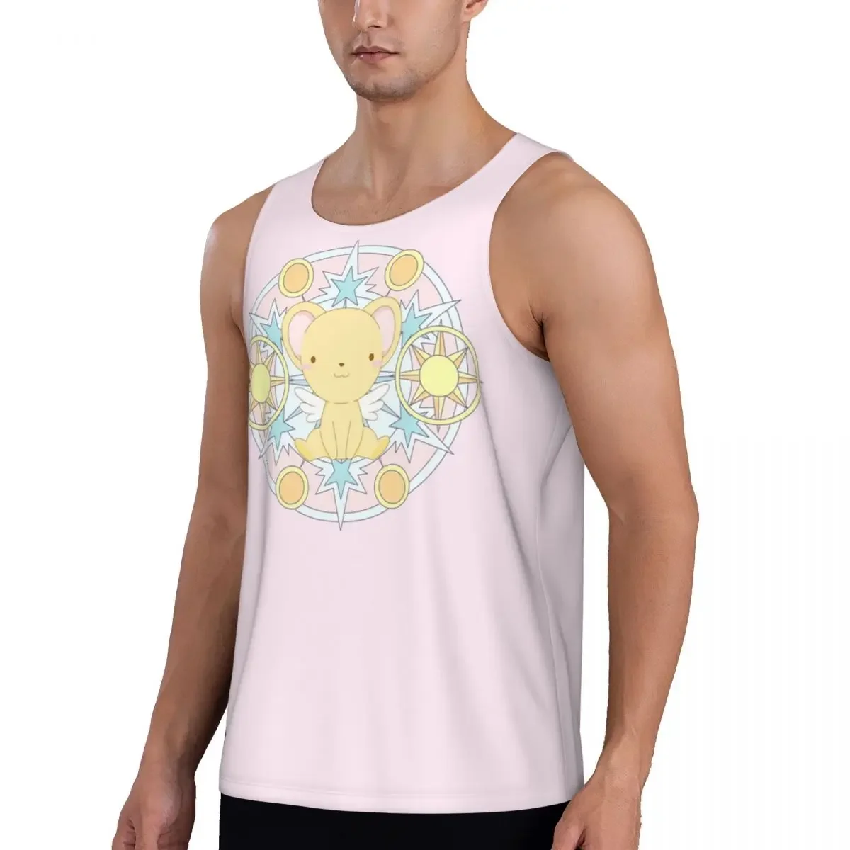 Quick Dry Kero Sakura Card Captor Kawaii Gym Tank Muscle Sleeveless Shirt Bodybuilding Breathable Vest
