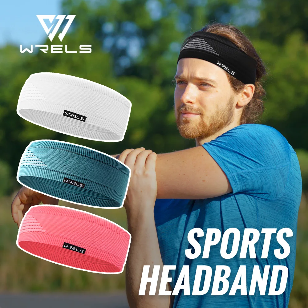 

WRELS Sweatband for Men and Women Wide Sweat Band Yoga Band No-Slip Workout Headbands Wicks Moisture Headband
