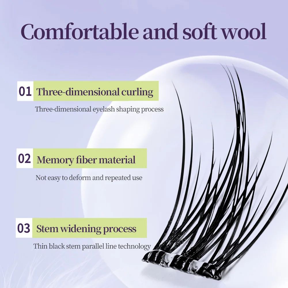 GECOMO Four Types in One Box Large Capacity of Segmented C-curl False Eyelashes, Natural Curling & Lengthening Eyelashes
