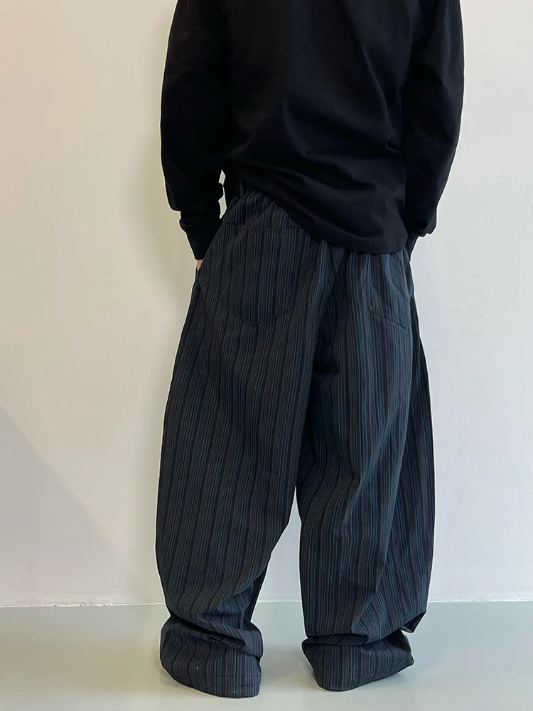 

Retro American Autumnal Men's And Women's Wide Leg Pants with Blade Design Loose Fit Trousers Can Be Cuffed And Floor-Length