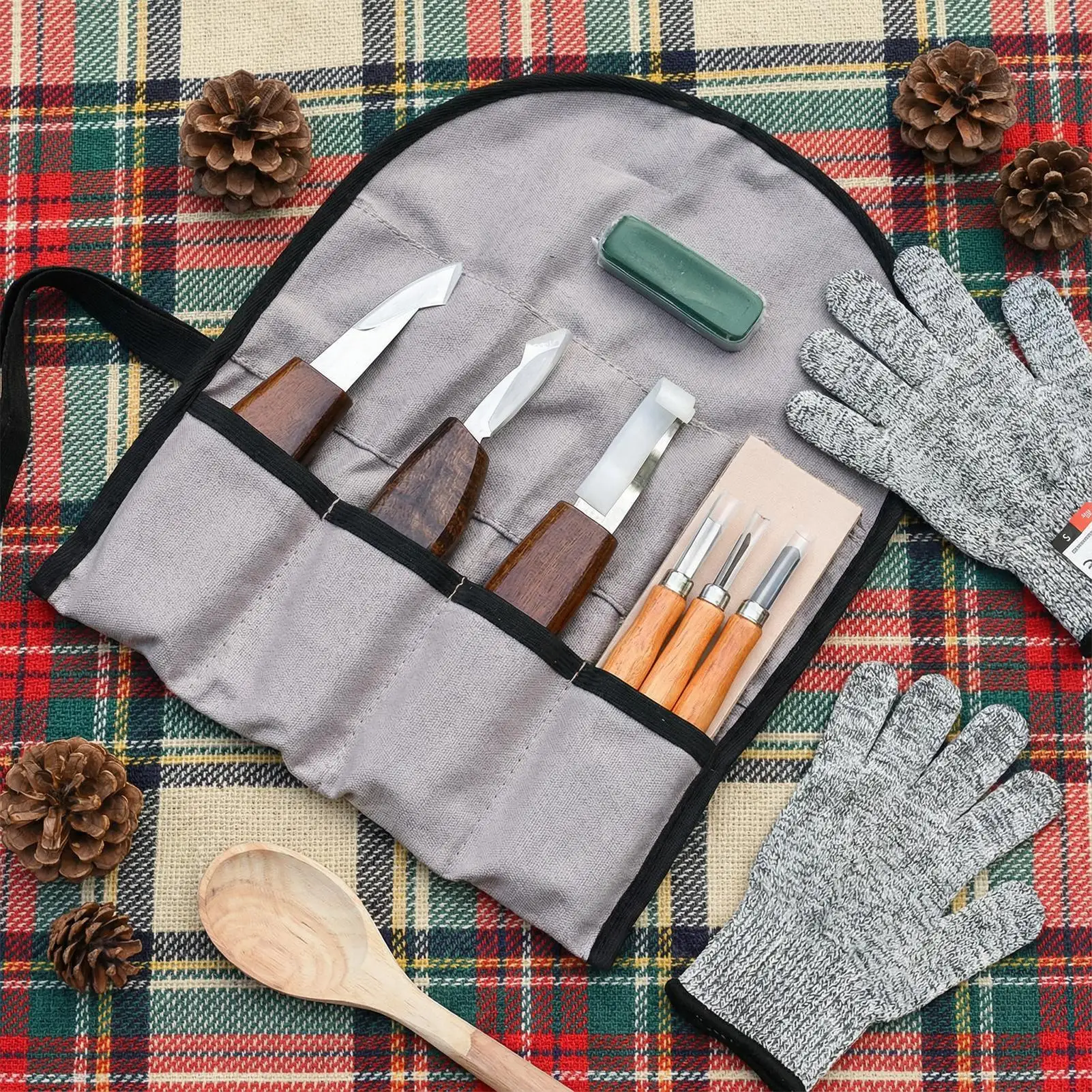 

Wood Carving Tools Set Craft Engraving Cutter 10 Pieces Kit Wood Carving Set With Storage Bag For DIY Lovers Beginners