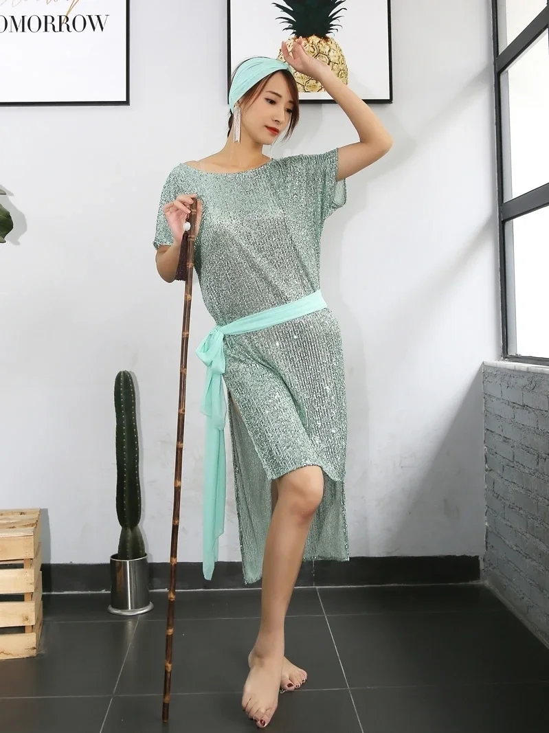 

Party Dancer Belly Dance New Robe Set Folk Baladi Shabbi Performance Costume Vine Staff Dance Practice Dress
