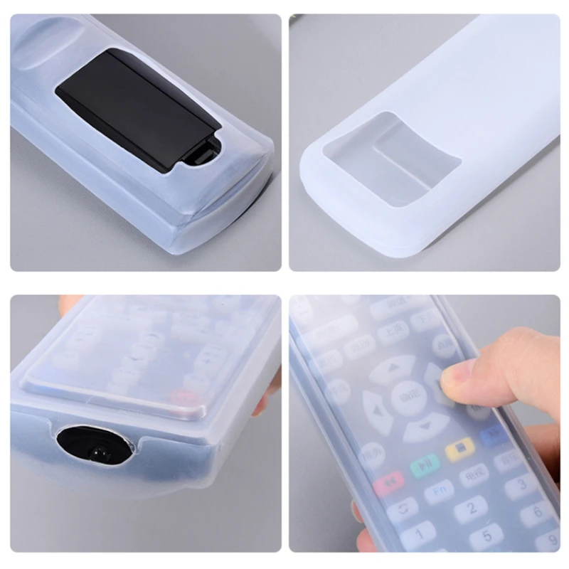 1PC White Transparent Silicone Remote Control Cover for TV Set-top Box Air Condition Remote Control Dustproof Soft Storage Case