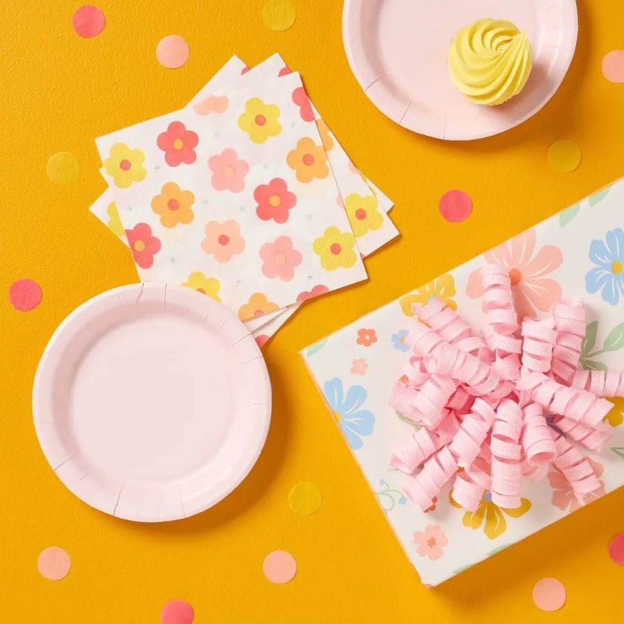 20ct Light Pink Snack Paper Plates