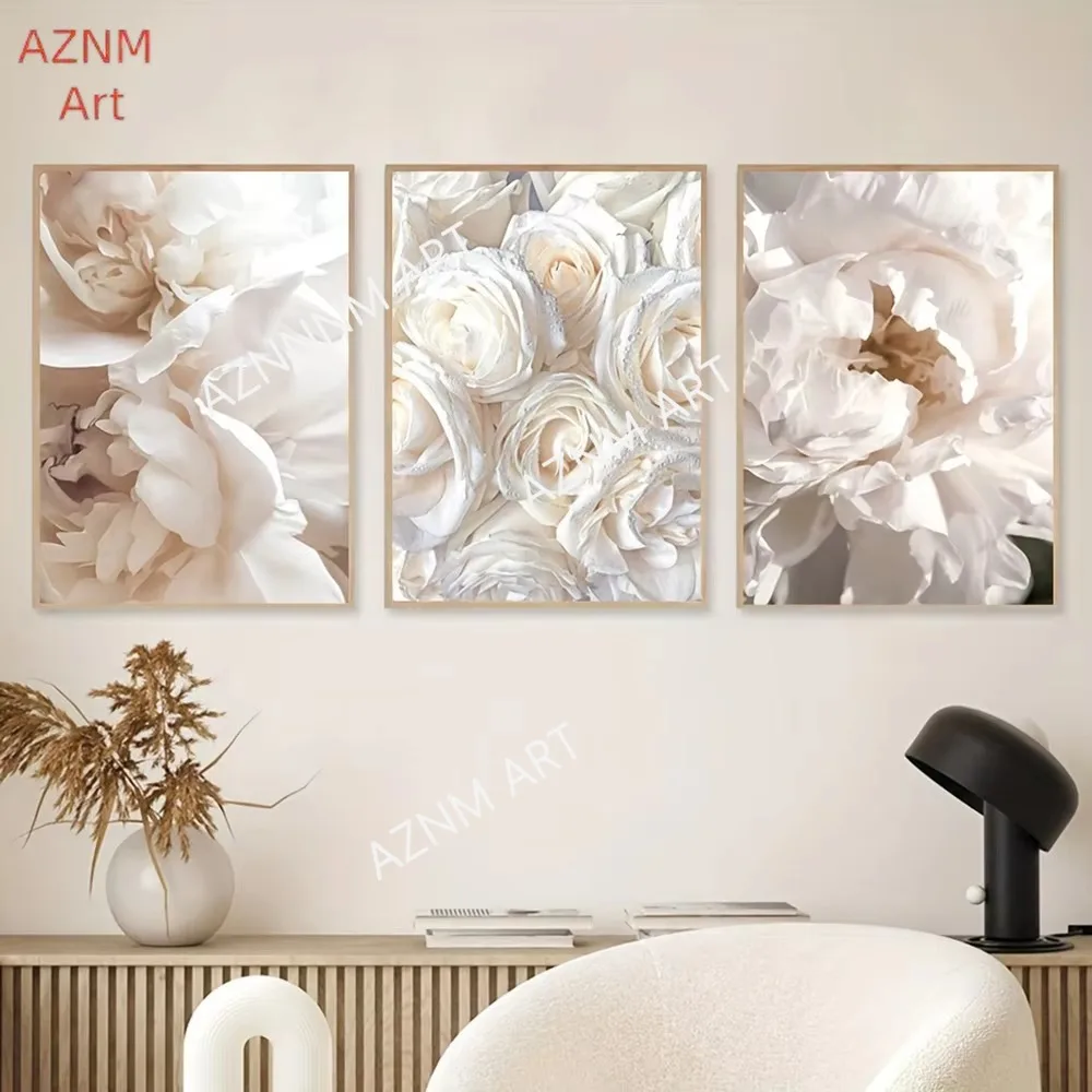 Moderne Blumen-Wandkunst Leinwanddrucke 1/3-teiliges Set Minimalistische Florale Botanische Poster für Wohnzimmer Schlafzimmer Heim-Dekoration