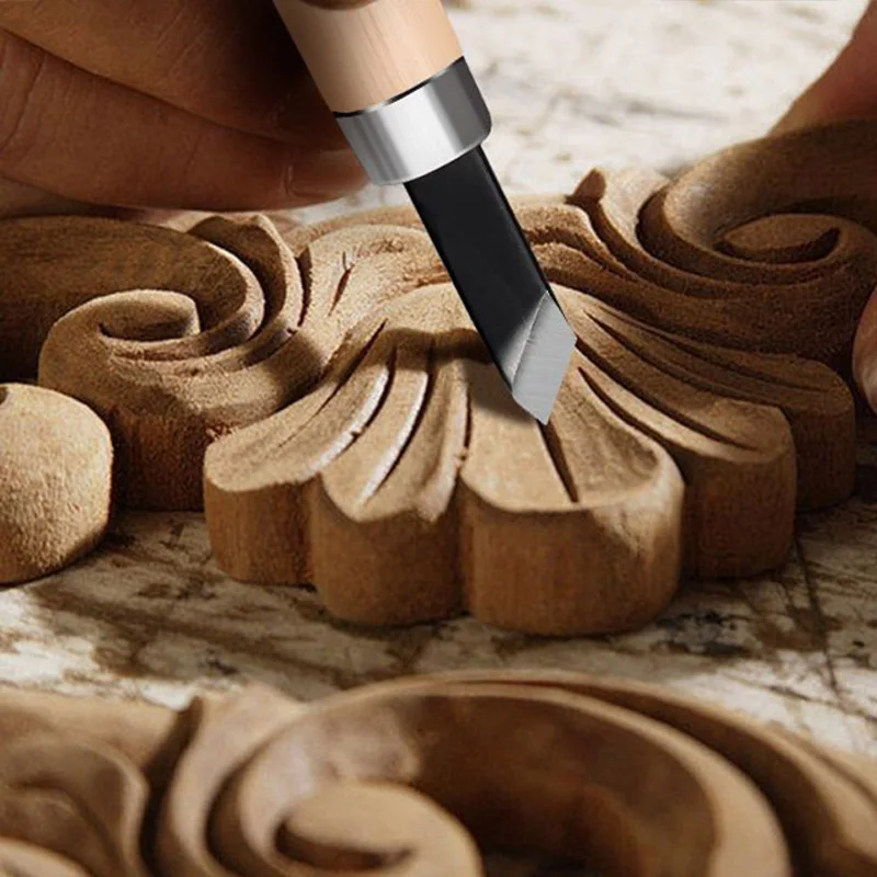  6/8/12 قطعة مجموعة سكاكين منحوتة يدويًا للقطع الأساسي والأعمال الخشبية المفصلة أدوات يدوية ذاتية الصنع سكّين متعدّد الاستخدامات طقم سكاكين TMZ #5