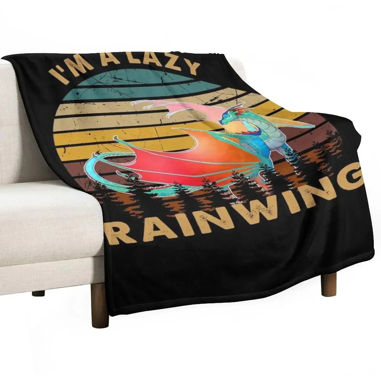 I'm A Lazy Rainwing Dragon Vintage Wings Of Fire Shop Gifts Throw Blanket anime Decorative Sofas Thermal Blankets