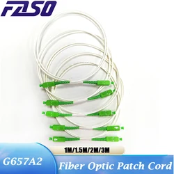 100 STKS G657A2 3.0mm Glasvezelkabel SC APC Glasvezel Patch Cord Simplex Single Mode Glasvezel Patchkabel Wit