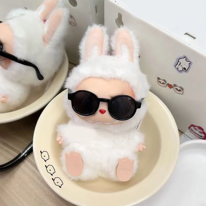 17cm Mini Plush Doll'S Grasses Accessories For Korea Kpop Exo Labubu Idol Cool Sunglasses Black White Pink Yellow Glasses