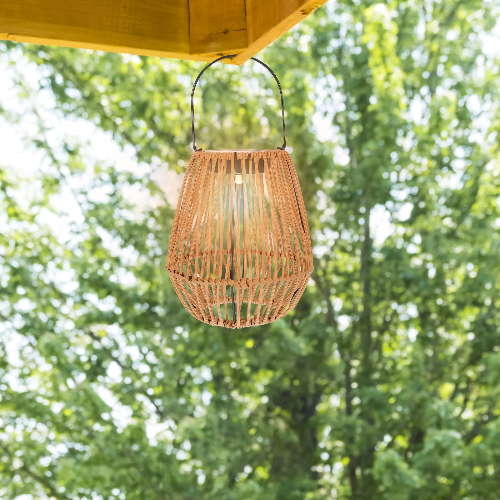 Solar Energy Lanterns Porch Lights Outdoor Rattan Patio Hanging Garden for Outdoors Chinese Style Lamp