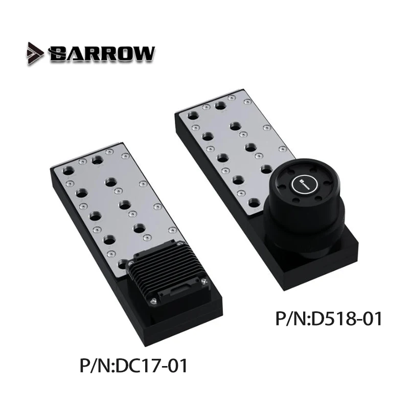 Barrow Stainless Steel POM Distro Plate / Board for PC Multi Graphics Cooler / Fit Hard Hose Tube / Integrated D5 Pump DC17-01