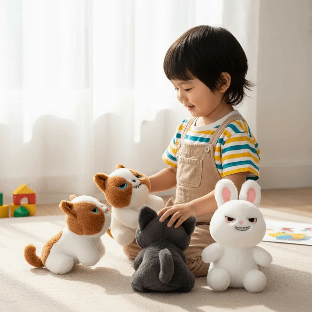 

Брелок-подвеска в стиле каваи: серый и черный коты, мультяшный дизайн, мягкие игрушки, подарки для детей, милый подарок на День святого Валентина