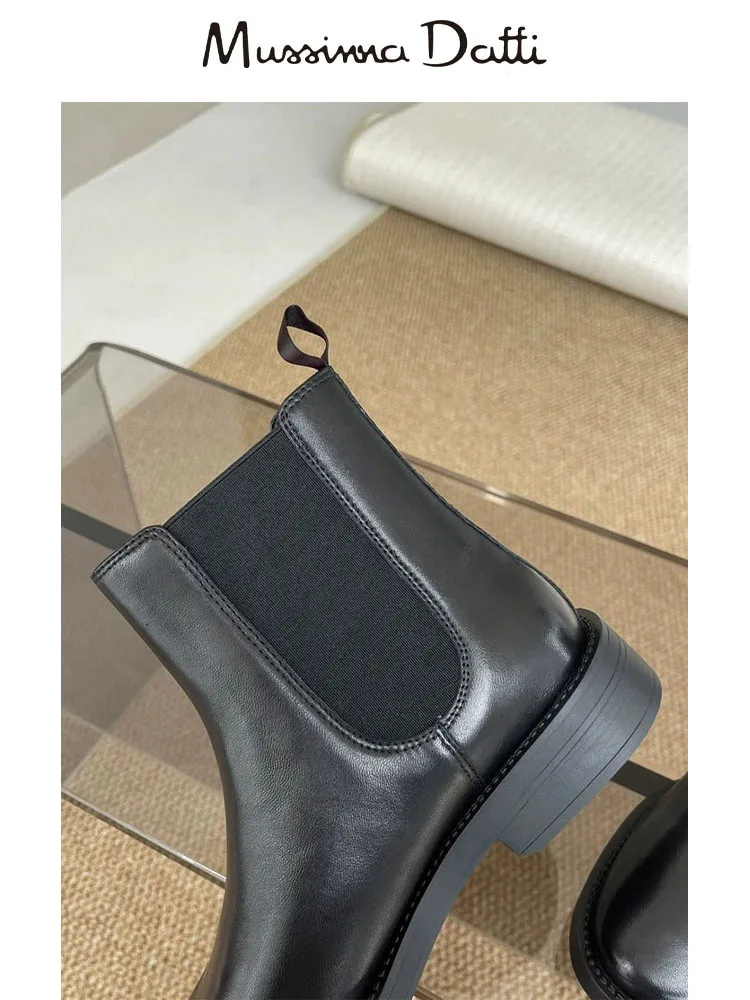 Murrinna Daffi Chelsea Boots Genuine Leather Ankle Boots for Women Winter Female Autumn Fashion Black Booties Women Shoes