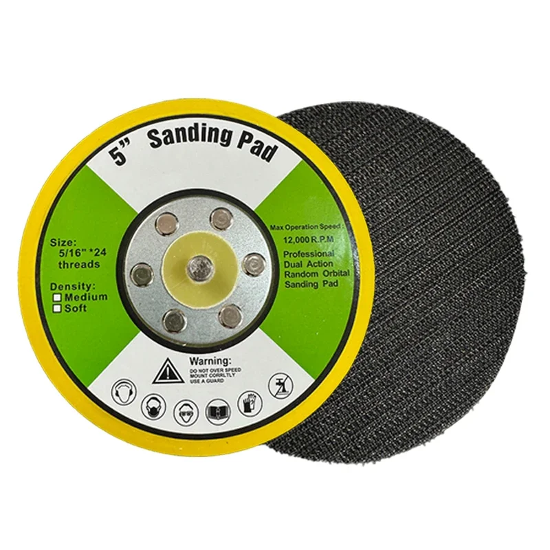 5pcs 5-Inch Air Grinding Base Plate with Assorted Sanding Discs and Polishing Pads - Perfect for DIY Projects