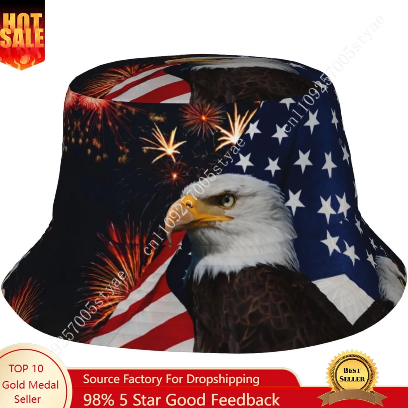 

Eagle America Flag Hat Men Women Bucket Hats Packable Fisherman Cap Fashion Sunhat Dad Hat Trucker Caps for Beach Travel