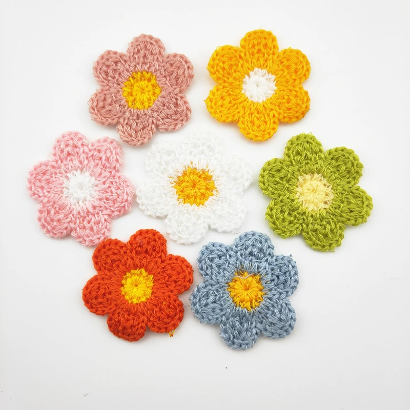 30Pcs 3.5CM Wool Flower Appliq - Embroidery Letter M ulasan dan harga