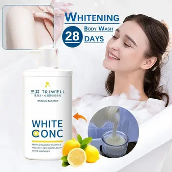 Gel de ducha iluminador de hidratación de larga duración, 550ml, limpieza profunda de la suciedad, piel muerta, Control de aceite, aclara la pigmentación