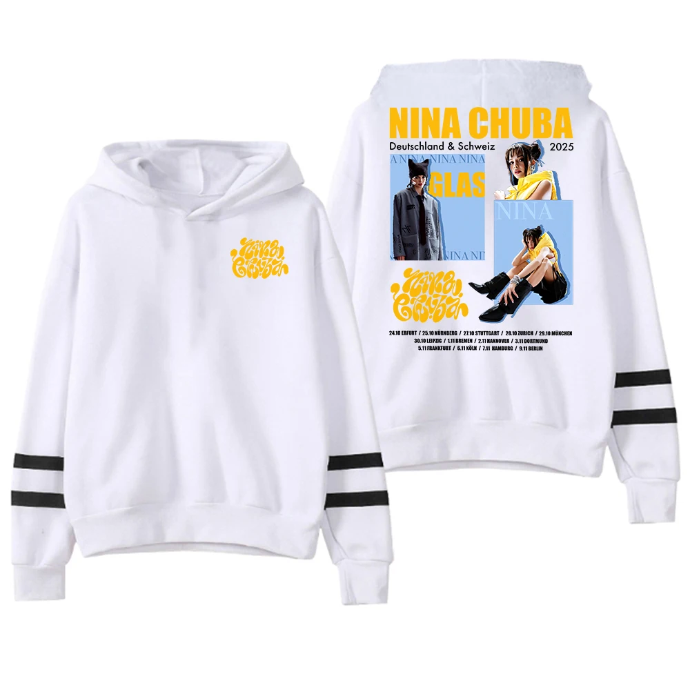 GF نينا تشوبا هوديي جرافيك عتيق 2025 جولة الساحة بدون جيوب قضبان متوازية كم ملابس الشارع الشهير الرجال النساء مقنعين البلوز