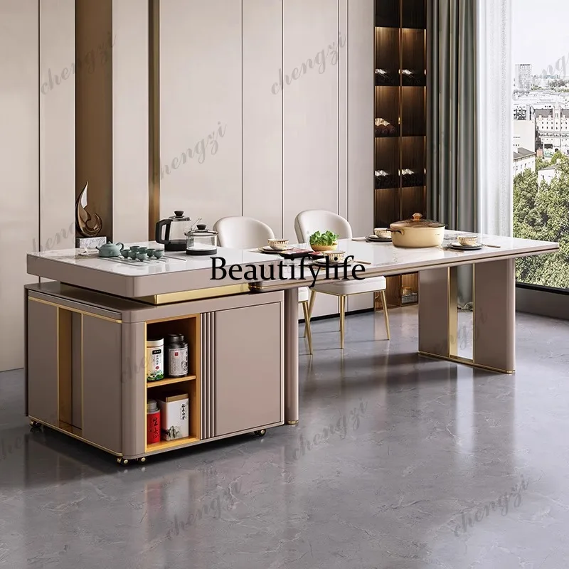 Rock Plate Wooden Dining Tables Retro Nordic Multi Functional Dining Tables Restaurant Villa Home Furniture Mesa De Jantar Lsdt