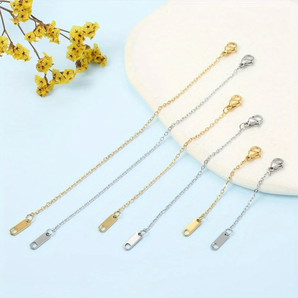 6 Pcs Gold and Silver Plated Necklace Extenders for Necklaces, 2", 4", 6" Delicate Necklace Extender Chain Set for Women Jewelry