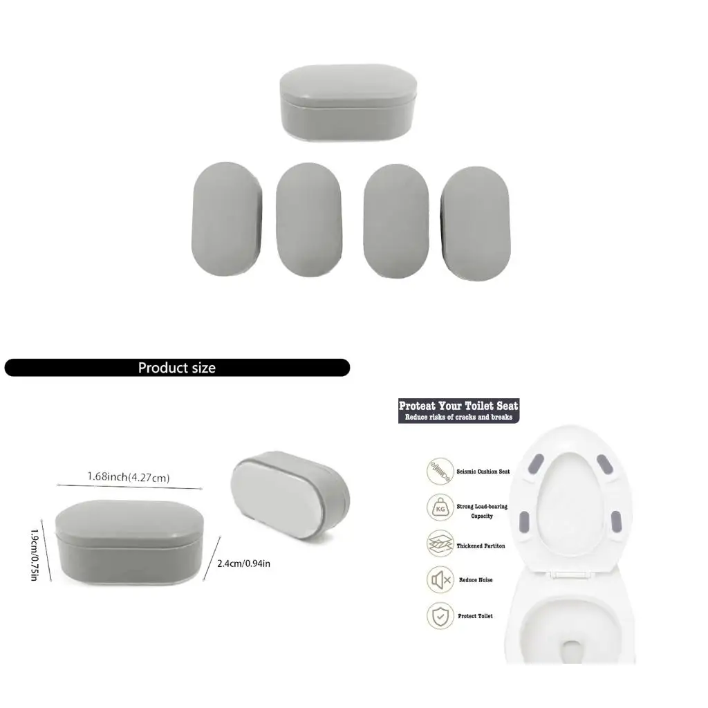 5 Piece Toilet Stabilizing Cushions Adhesive Prevent Movements Spacers