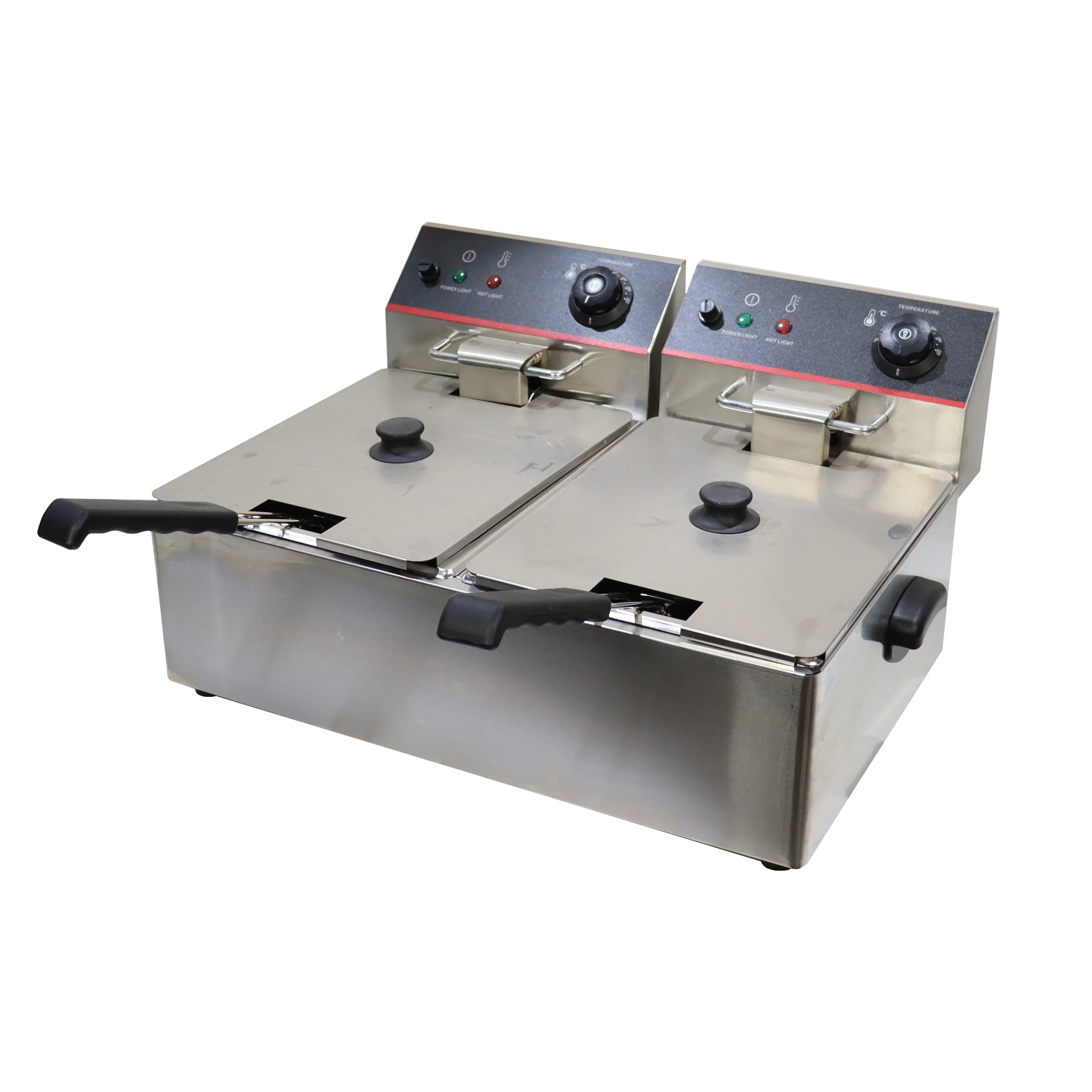 

Commercial 6L+6L Steel Counter Top LPG Gas Deep Fryer With 2 Basket Fried Chicken Machine Stainless Fryer