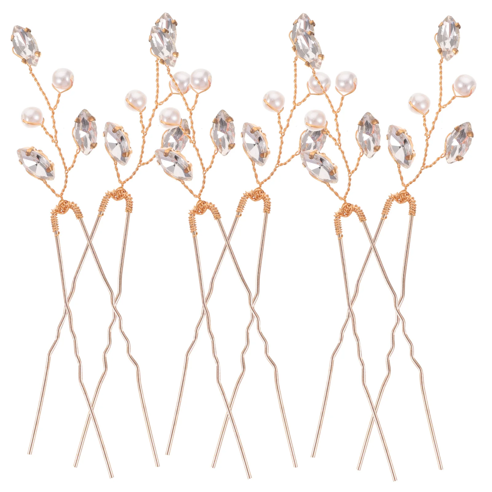 

6pcs Bridal Pins Rhinestone Pearl Wedding Accessories For Brides Decorative Bobby Pin Lightweight Hair Forks Prom Bride Women