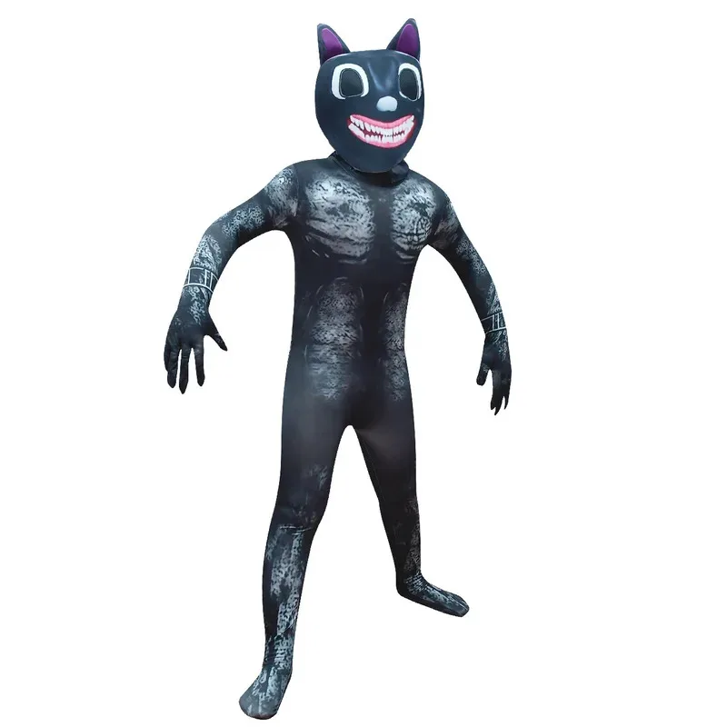 Fantasia Halloween Costume For Kid Anime Black Cat Cosplay Boy Girl Bodysuit Jumpsuit Cartoon Disfrace Carnival Party Clothing