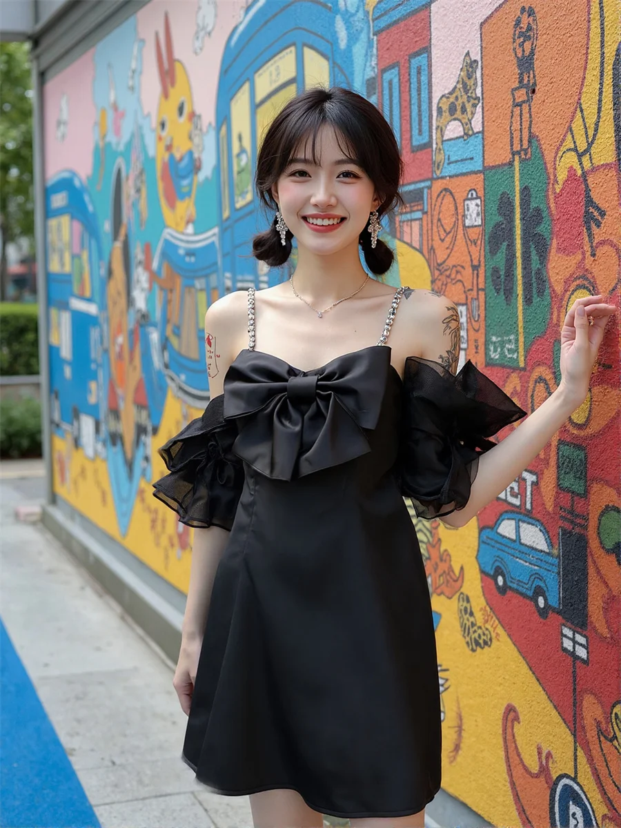 Vestido de mujer cumpleaños mujer Spaghetti Strap Slim verano abertura lateral abertura alta Split Split recorte agujeros huecos