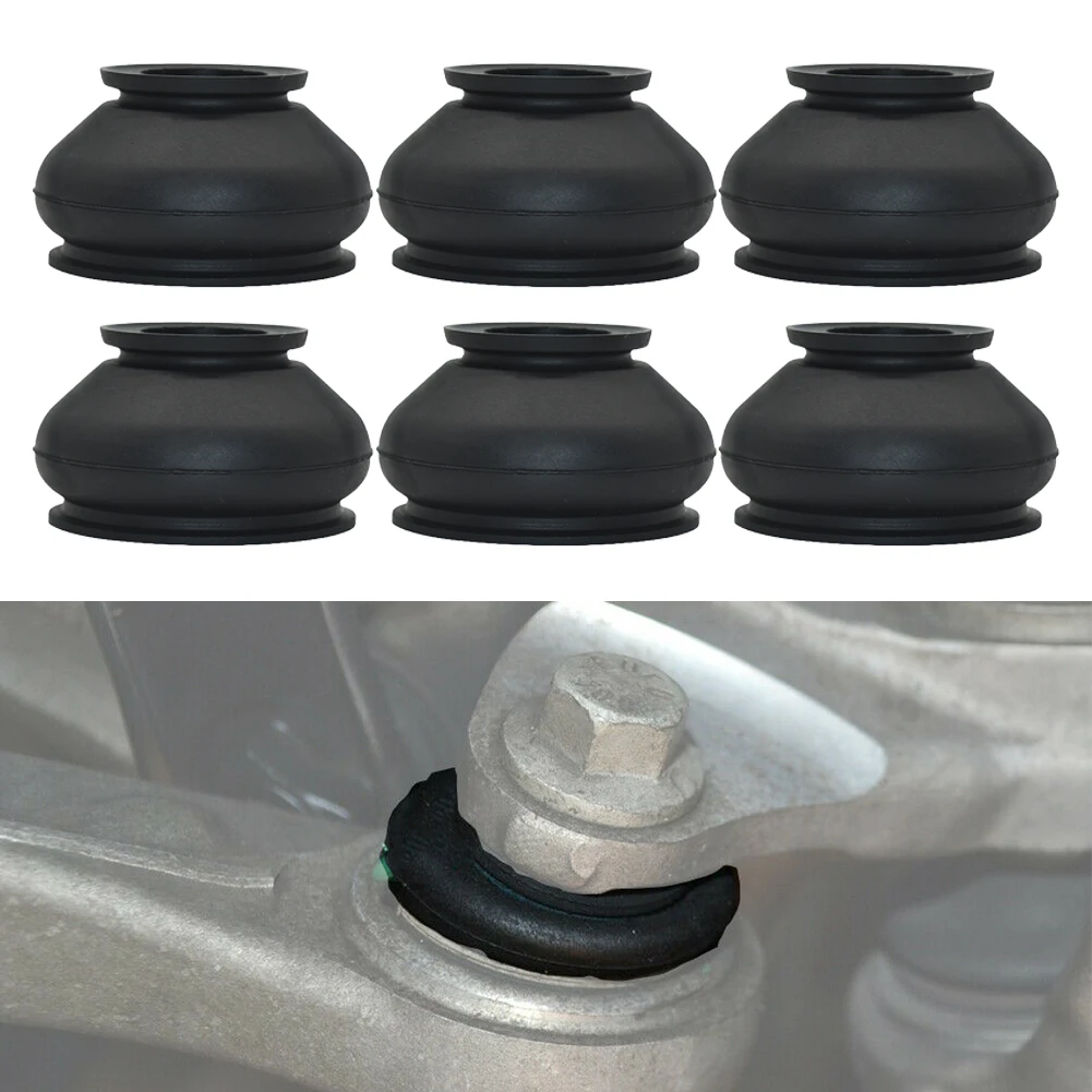 6Pcs Car Control Arm 10 25 25MM Rod Ball Joint Dust Boot Cover Chassis Parts Suspension Steering Dust Rubber Accessories