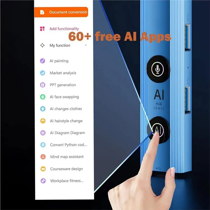ABJG-AI Smart Voice Dock Station 5 In 1 USB Type C Hub For PC/Laptop Desktop/Tablet Compatibility