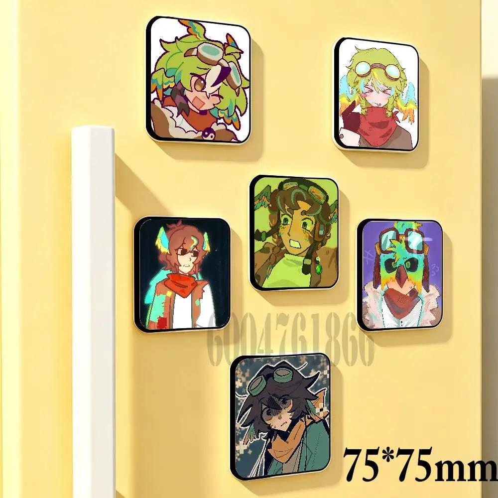PARROTX2 75mm Square Cute Fridge Magnet Refrigerator Magnet Apartment Decor Gift For Friends Collection