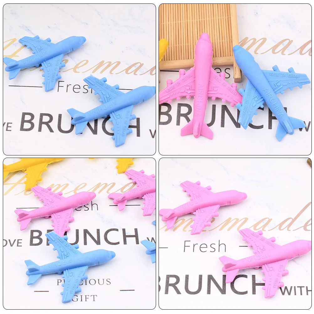 12 Pcs Airplane Eraser Safe and Efficient Erasers Small Cute School Supplies for Kids Comfortable Grip Cartoon Cool