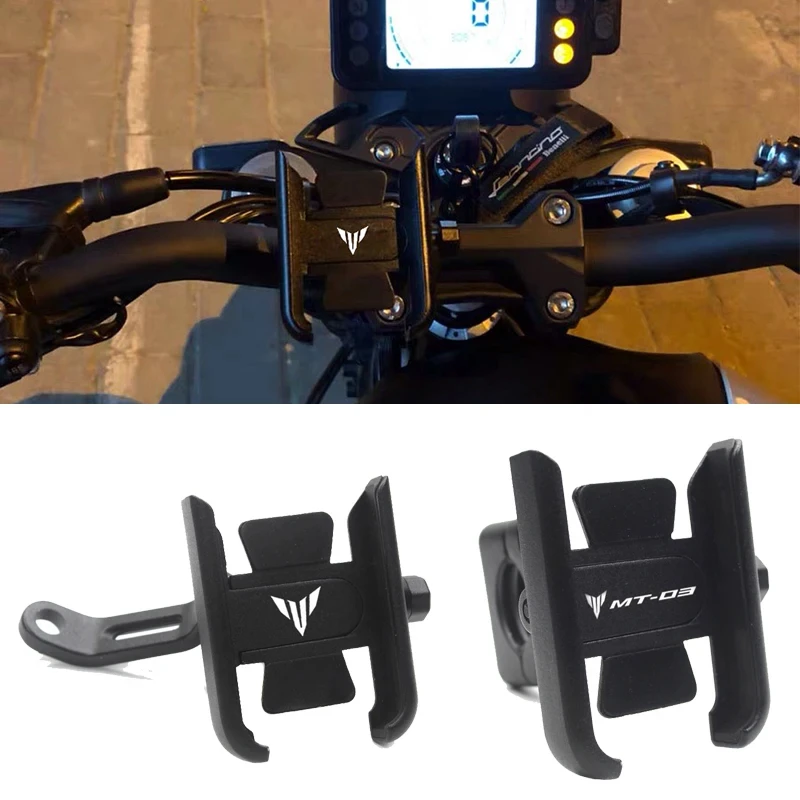 Motorcycle Universal Handlebar Mobile Phone Holder Aluminum Bracket Accessories For Honda Yamaha Kawasaki MT03 MT 03 MT-03