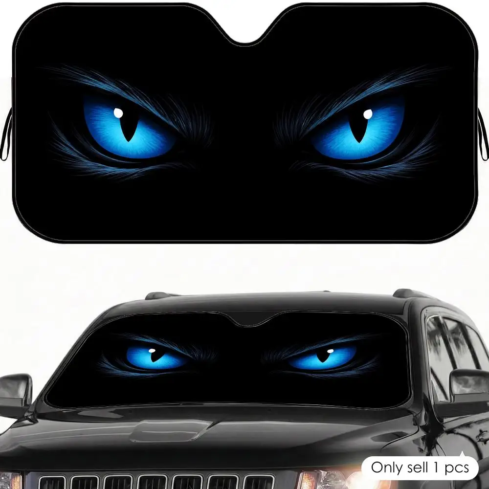 Monster's Angry Eyes Sun Visor Car Sun Shade Front Windshield Coverings Blocker Auto Protector Window Visor Screen Cover