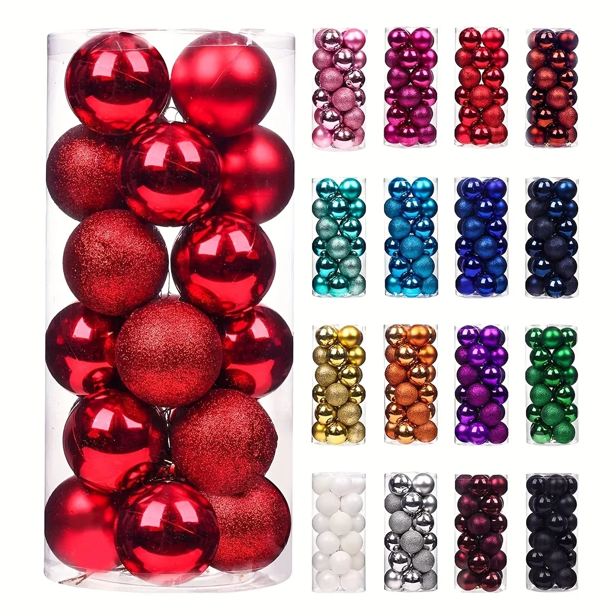 24Pcs Christmas Balls Ornaments for Xmas Christmas Tree - Shatterproof Christmas Tree Decorations Hanging Ball for Holiday Weddi