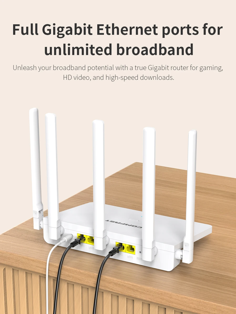 COMFAST 3000Mbps Wifi6 Mesh System Wireless Router Dual Band WI-FI 6 Mesh Router Wide signal Range Wifi Range Extender