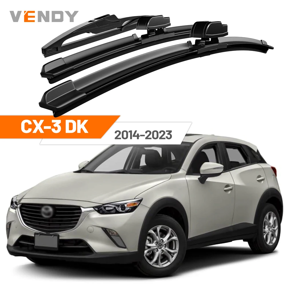 Für Mazda CX-3 DK 2014-2023 2015 2016 2017 2018 2019 Vordere & Hintere Windschutzscheiben-Wischerblätter Scheibenwischer-Set Zubehör