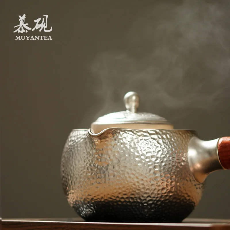 Mutaoy Japanese-Style Silver-Plated Side-Handle Household Warmer, Water Boiling Kettle, Sanjie Electric Ceramic Stove Tea Maker