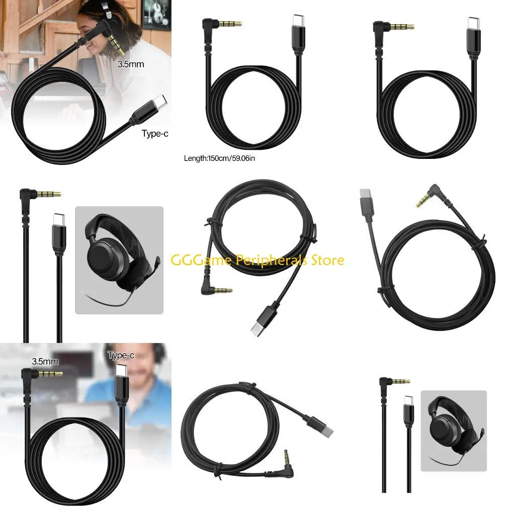 

U55B Type C Audios Cord 3.5mm Cable for Arctis 3 Gaming Headphones