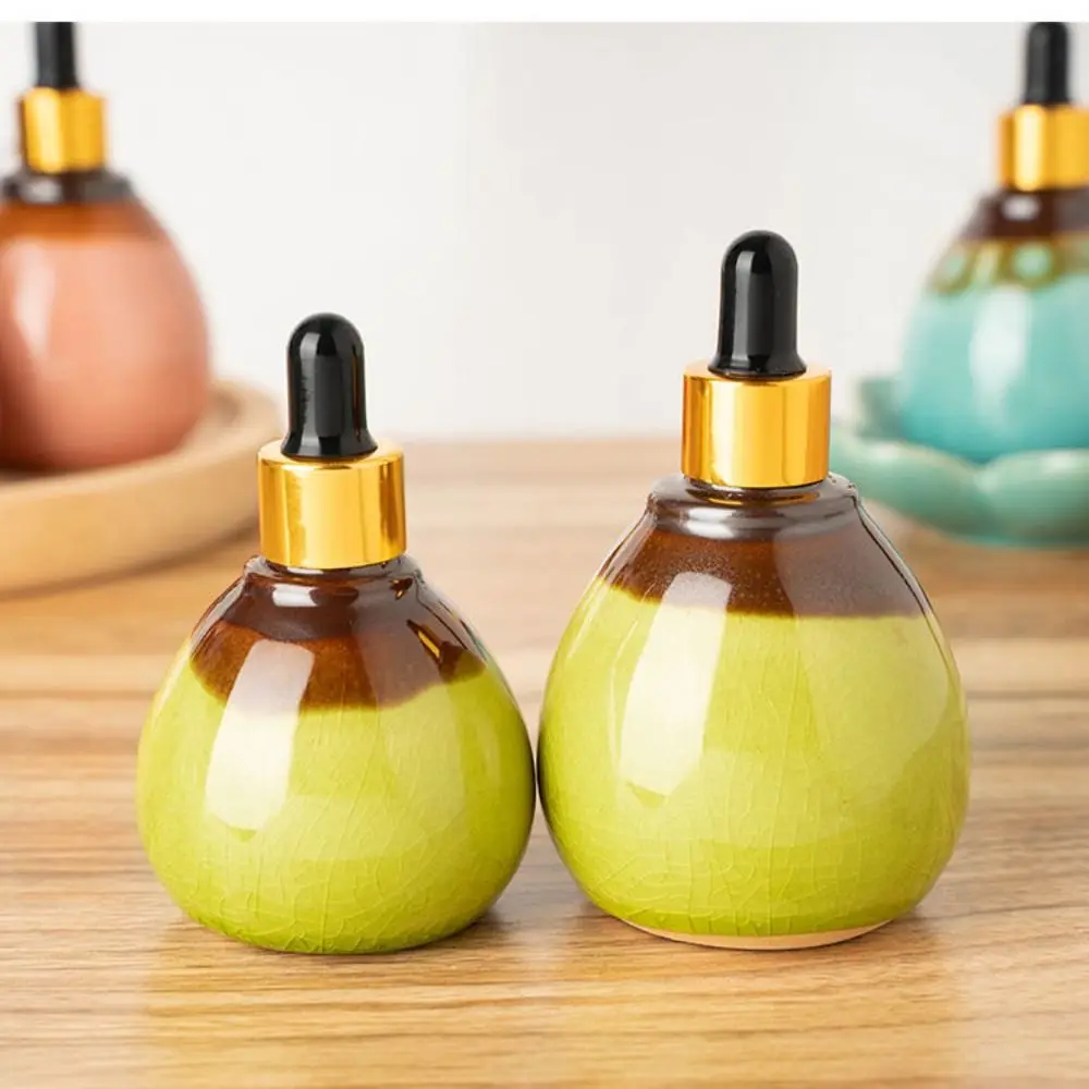 Jar Empty Cosmetic Container Vintage Refillable Bottles Essential Oil Bottle Aromatherapy Diffuser Ceramic Dropper Bottles