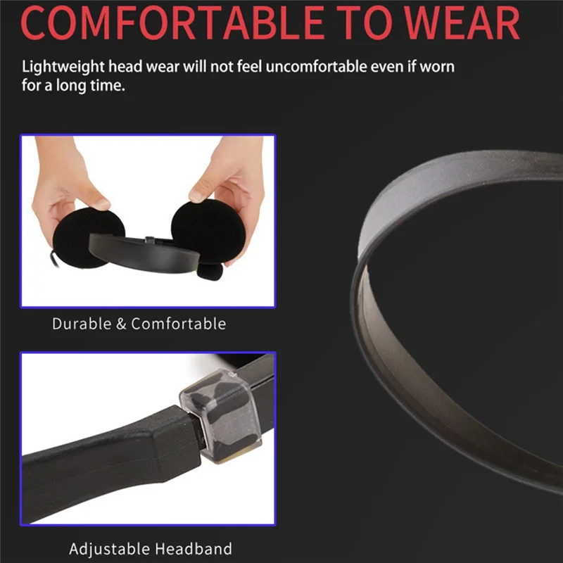 USB Computer Headset Business Operator Special Headset Wired Headset In-Line Control Headset With Typec Adapter, Durable