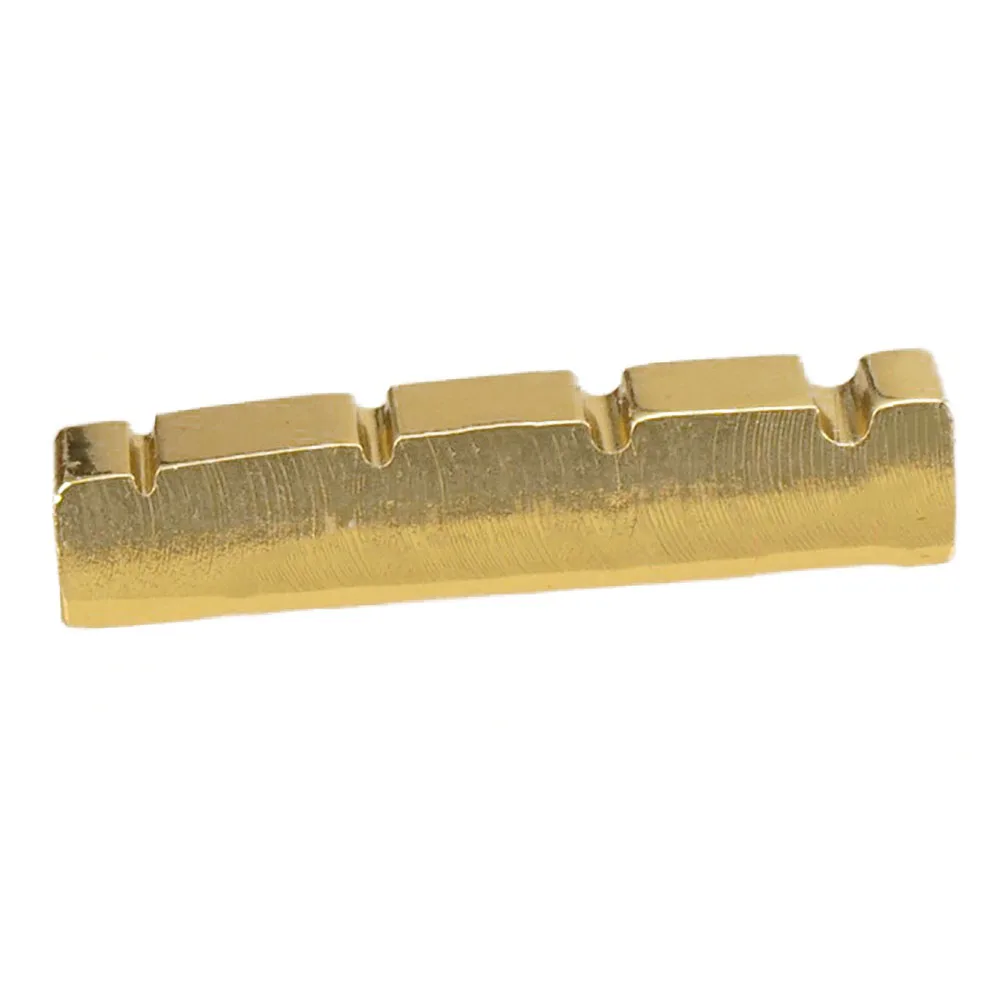 Clear Tone 4 String Brass Nut For Electric Bass Superior Brass Build Gold Plated for Premium Look Provides Comfortable Support