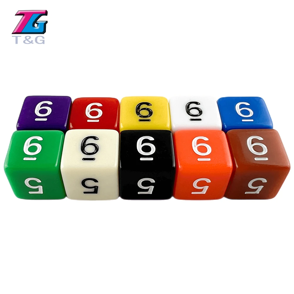 New T&G High Quality 16mm Digital Dice Multi Colored Table Game DICE accessories Plastic Cube 1-6 number for Kids Dices