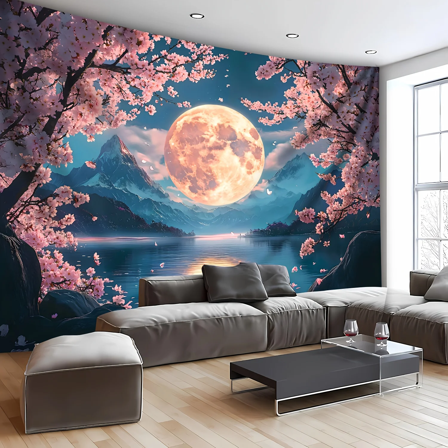 VIKAMA Natural Nightscape Fantasy Background Wall Tapestry Living Room, Bedroom, Office Home Decor Wall Hanging