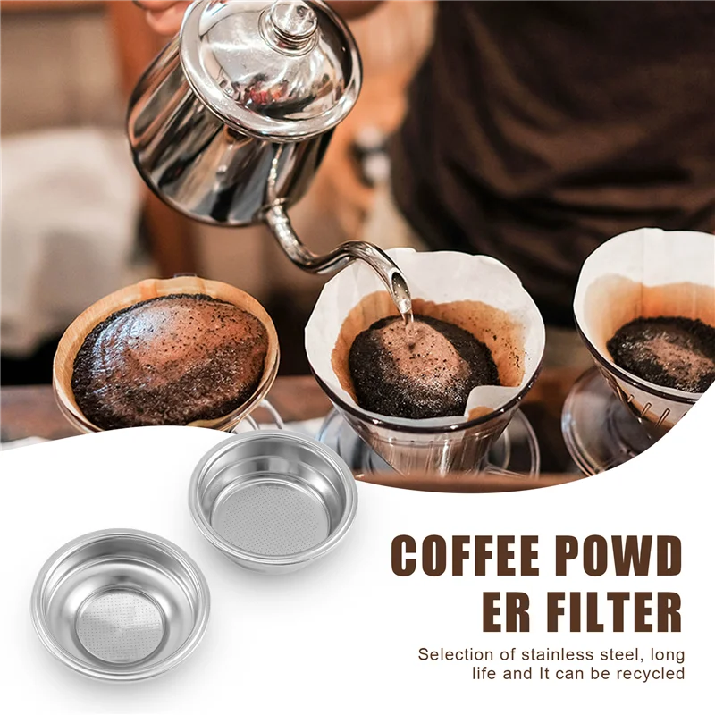 A01V-2PCS Stainless Steel 58Mm Coffee Tea Filter Basket For Espresso Coffee Machine Accessories Pressurized Powder Bowl