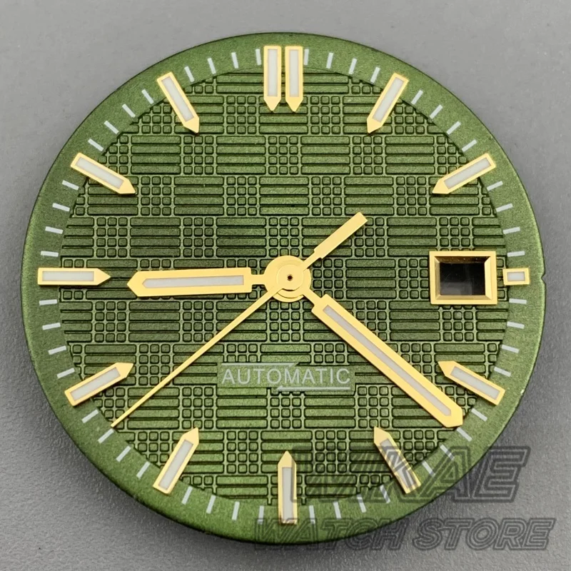 NH35 Dial 31mm Engineer Style Watch Dial Hand Set Green Luminous No Logo Gold Rose Indexfor NH35/NH36 Movement Watch Accessories