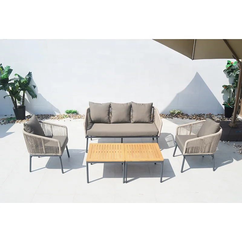 Classics Outdoor Chair Garden Rattan Furniture Set Woven Rope Furniture Set Garden Sofa Set