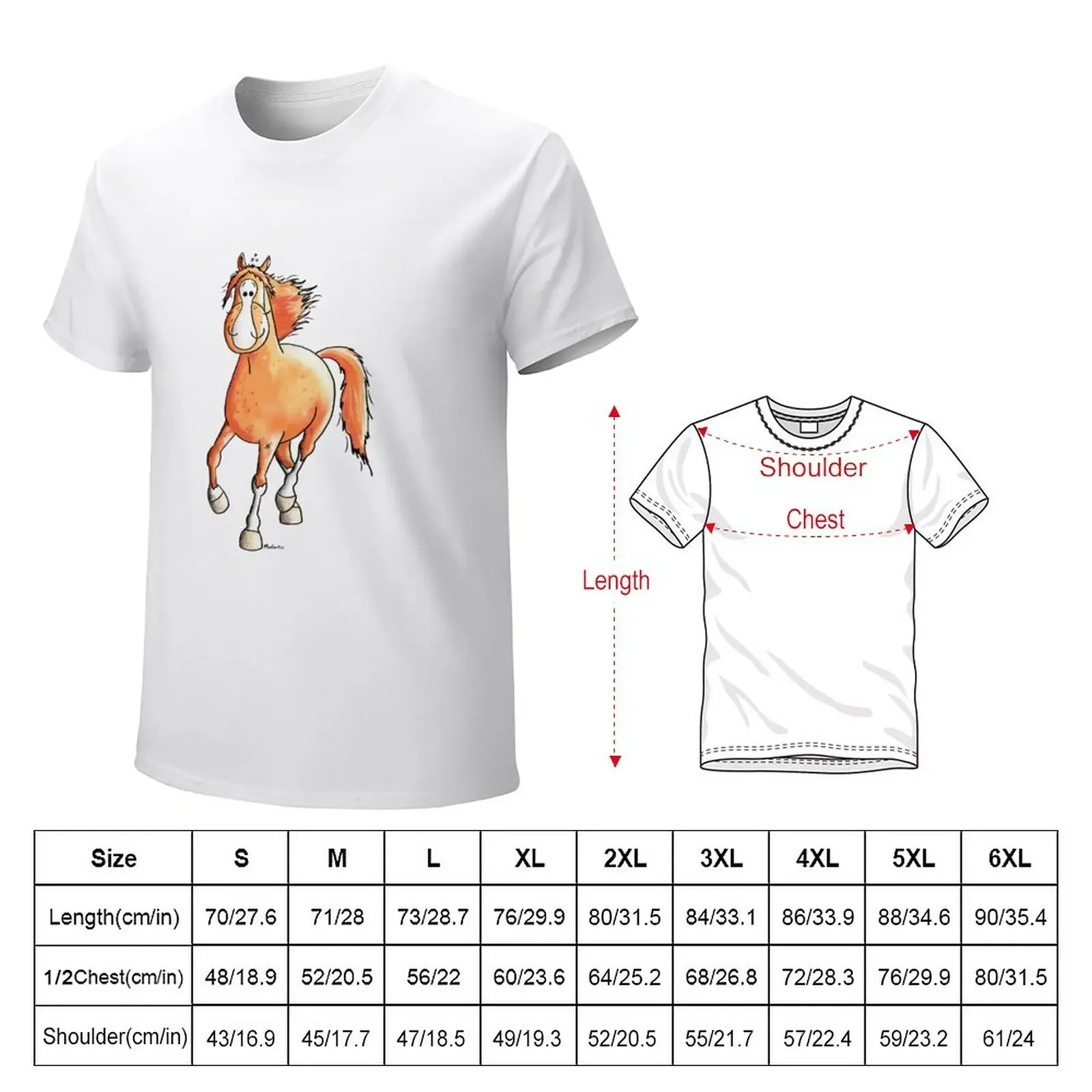 Running chestnut horse - Gift - Cartoon - Horses T-Shirt plus size tops tees men workout shirt